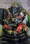 Vastu Hindu God Ganesha Seated On Lotus Writing Mahabharata Scrolls Figurine