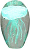 Ebros Gift Nautical Teal Blue and Green Hand Blown Glass Art Glow in The Dark Jellyfish Figurine Coastal Ocean Under The Sea Paperweight Office Desktop Table Decor Accent