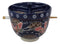 Ebros Japanese Dining Tempura Udon Noodles And Tentsuyu Dipping Sauce Large 6"D Bowl With Condiment Divider Lid And Built In Chopsticks Rest With Bamboo Chopsticks Set (Blue Japanese Stork)