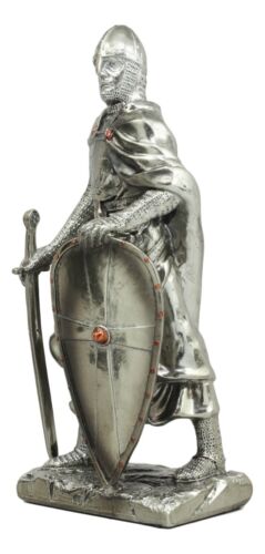 Holy Roman Empire Crusader Knight With Sword And Shield Statue Suit Of Armor