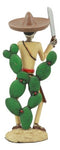 Day Of The Dead Desert Bandit Skeleton Statue El Machete Nopales Cactus Figurine