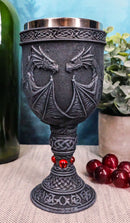 Ancient Celtic Gothic Knotwork Dueling Dragons Amulet Wine Goblet Chalice Cup