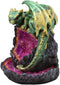 Ebros LED Light Wyrmling Dragon On Crystal Geode Backflow Incense Cone Burner