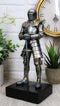 Italian Medieval Knight Statue On Black Pedestal Base 9"Tall Suit of Armor