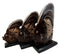 Balinese Wood Handicrafts Tribal Patterned Angel Fish Family Set of 3 Figurines