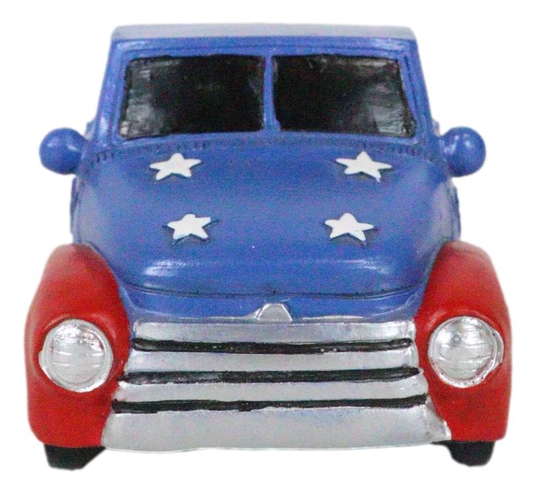 Patriotic American Flag Rustic Vintage Pickup Truck Cigarette Ashtray Figurine