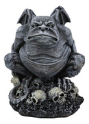 Ebros Gift Grotesque Winged Toad Troll Gargoyle Standing On A Bed of Skulls Statue 6.25" High Dark Fantasy Ossuary Macabre Graveyard Halloween Gargoyles Collectible Figurine Accent