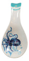 Nautical Blue And White Sea Octopus Ceramic Kitchen Utensil Holder Spoon Rest
