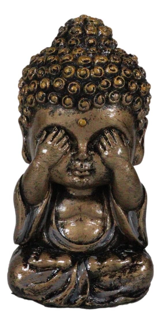 See Hear Speak No Evil Wise Kung Fu Zen Little Buddha Monks Set of 3 Figurines