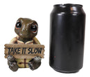 Whimsical Cute Sea Turtles Set of Four Figurine Holding Signs With Funny Sayings