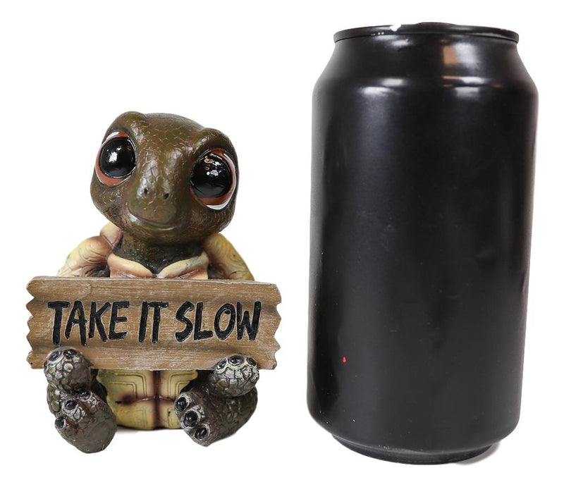 Whimsical Cute Sea Turtles Set of Four Figurine Holding Signs With Funny Sayings