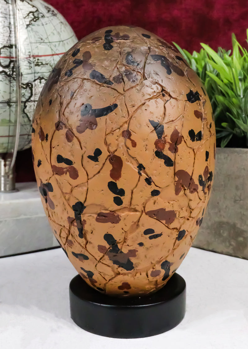 Prehistoric Speckled Dragon Egg Fossil Statue With Base Stand Jurassic Dinosaur