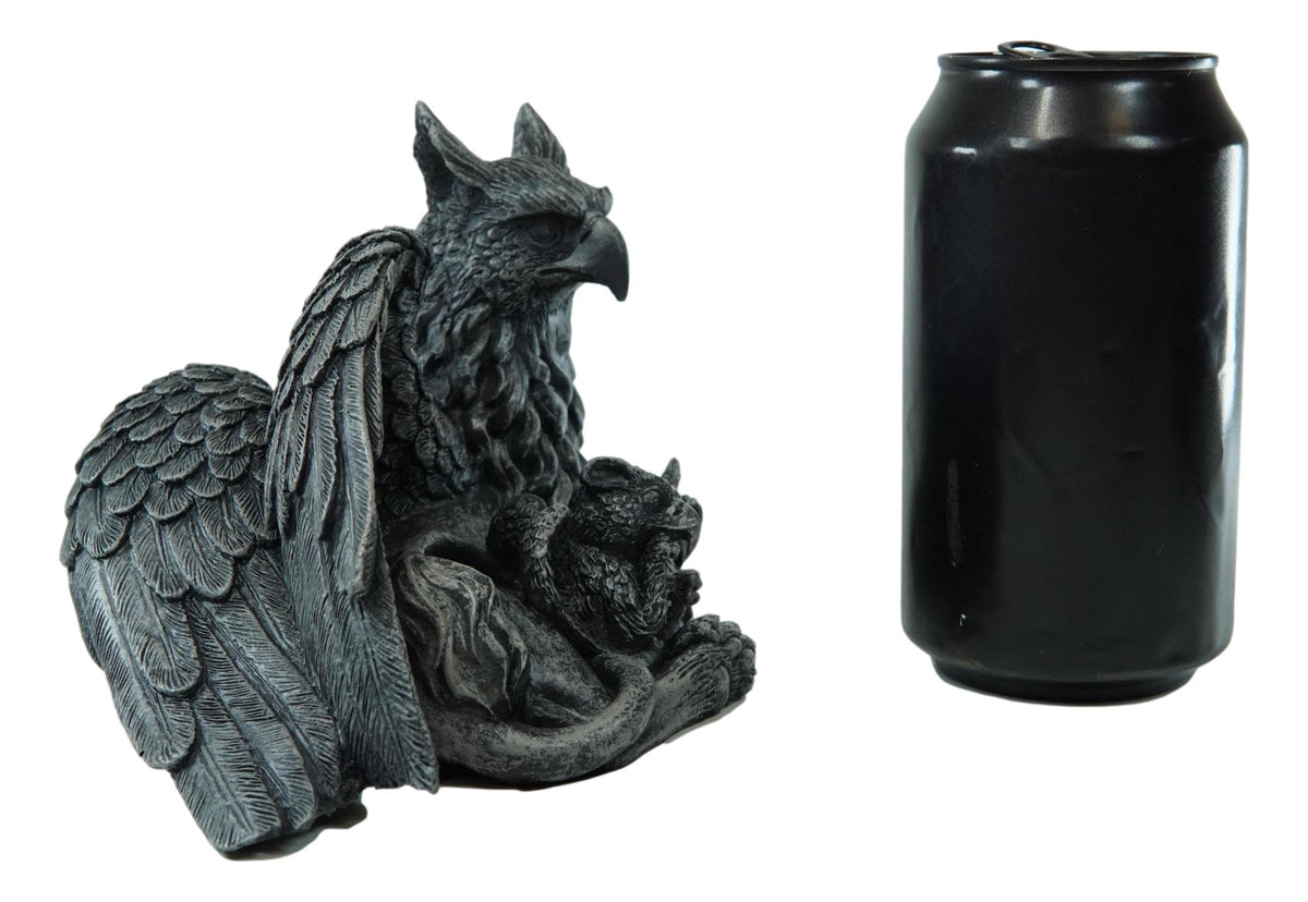 Ebros Griffin Gargoyle Figurine Griffon Family Mother & Baby Hatchlings Sculpture 8"L