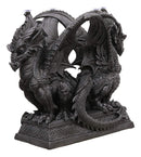 Ebros Large Crouching Twin Dragon Sentinels On Celtic Knotwork Base Coffee Side Table