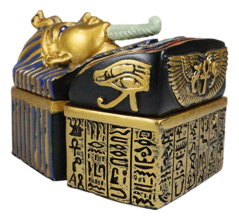 Egyptian King Pharaoh Tutankhamun Hieroglyphic Golden Decorative Jewelry Box