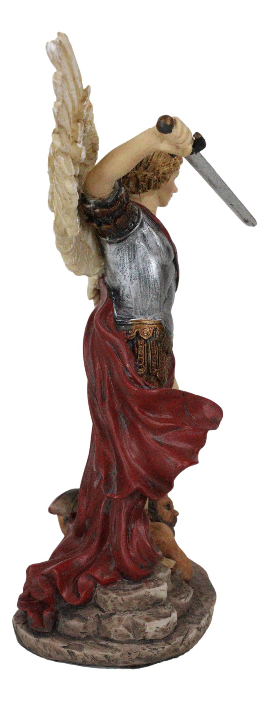 Ebros Saint Michael Defeating Satan Figurine Archangel Michael Small 6.25" H