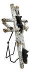 Rustic Western Black Bear Cubs Climbing On Birch Tree Wall Cross Decor Plaque