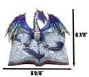 Guardian Of Bibliography Purple Blue Dragon Emerging Out Of Spell Book Figurine