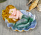 Ebros Under The Sea Baby Mermaid Sleeping On Oyster Shell Figurine Iridescent Green Tailed Mermaid Baby Sculpture