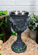 Ebros Gift Triple Goddess Wine Goblet Chalice 10oz Cup Wiccan Ritual Mother Maiden Crone Decor