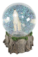 Majestic Lone Wolf Howling Water Globe Collectible Water Ball Home Decor