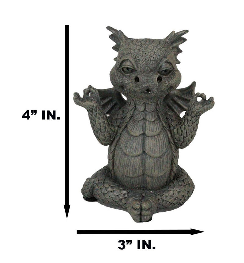 Zen Whimsical Garden Dragon Yoga Sitting In Meditation Backflow Incense Burner