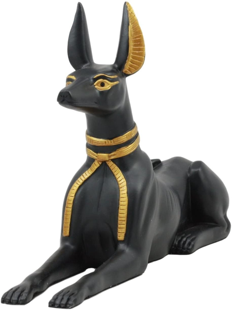 Classical Egyptian Afterlife Deity Anubis Jackal Dog and Man Form Figurine Set