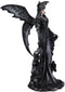 Ebros Large Gothic Raven Fey Fairy Queen Maleficent with Crown Statue 24" Tall Dark Skies Harbinger of Doom Patroness Crow Celestial Goddess Figurine Halloween Ossuary Macabre Home Decor Accent