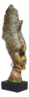 Ebros Large African Tribal Art 3D Maasai Ebony Female with Yoruba ASO Oke Hat Head Bust Statue 15.25" Tall