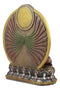 Bodhisattva Shakyamuni Meditating Buddha On Lotus Throne With Fire Sun Disc