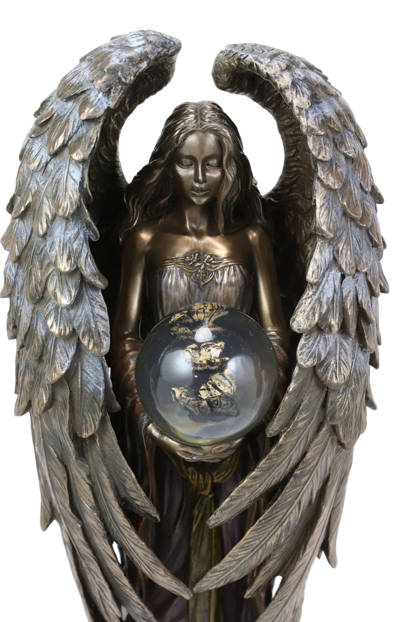 Ebros Sheila Wolk Tranquility Angel & Metamorphosis Butterfly Glass Ball Statue