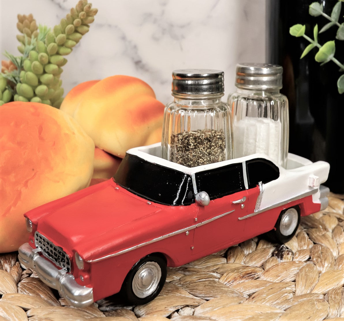Ebros Red Prince Of Bel Air Car Figurine Holder For Salt And Pepper Shakers Set