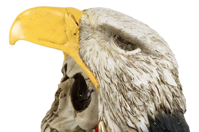 Native Tribal Indian Warrior Chief Bald Eagle Headdress Cape Hat Skull Figurine
