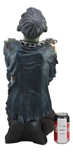 Begging Chained Slave Walking Undead Zombie Side Table With Glass 22.5"H Decor
