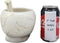 Ebros Ceramic Homosapien Human Skull Bowl With Skeletal Hand Spoon 6"Long 32oz