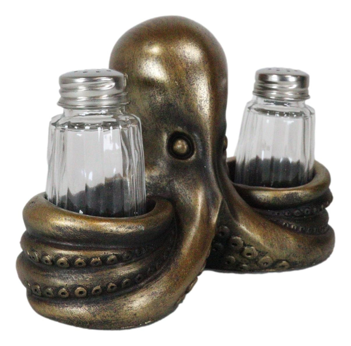Ebros 6.5"L Giant Octopus Tentacle Spice Glass Salt Pepper Shaker Holder Figurine - Ebros Gift