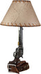 Ebros Western Revolver Bedside Table Lamp with Shade 20.5"Tall (Set of 2)