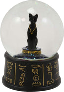 Ebros Black and Gold Goddess Bastet Cat Glitter Snow Globe 65mm Small 3.5"H