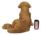 Large Lifelike Charlie The Chocolate Golden Retriever Panting Statue 23.25"Long