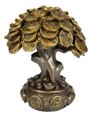 Ebros Feng Shui Gold Tree Statue Golden Money Coin Tree of Wealth And Abundance Decor Talisman Figurine - Ebros Gift