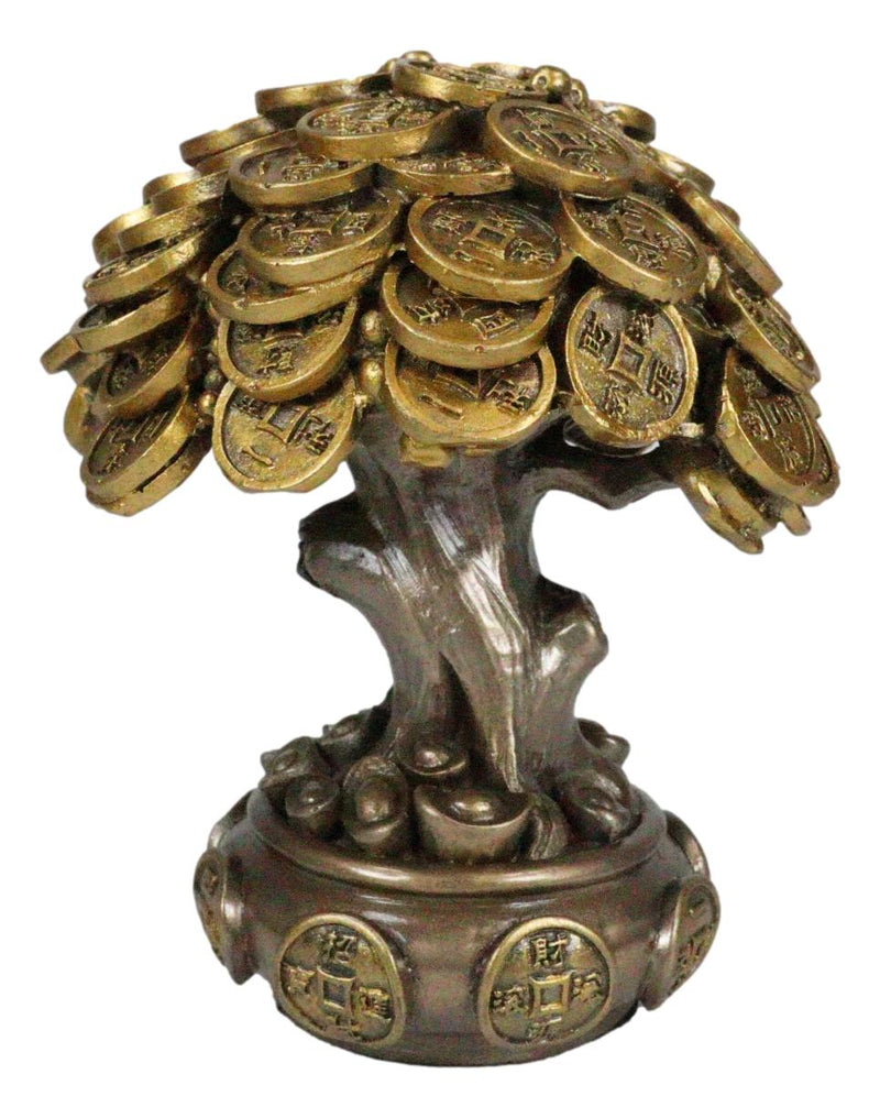 where to put money tree figurine Ebros Feng Shui Gold Tree Statue Golden Money Coin Tree of Wealth And – Ebros Gift