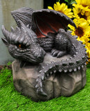 Spyro Resting Baby Dragon Hatchling Garden Statue 10"H Faux Stone Resin Finish