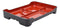 Ebros Red And Black Traditional Japanese Large Bento Box With Dividers 6 Compartments Lacquered Copolymer Plastic Serving or Display Platter Tray 14" by 9.25" Made In Japan Dining Dinner Serveware (1)