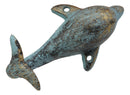Ebros Set of 2 Dolphin Cast Iron Wall Coat Hooks Rustic Nautical Home Decor