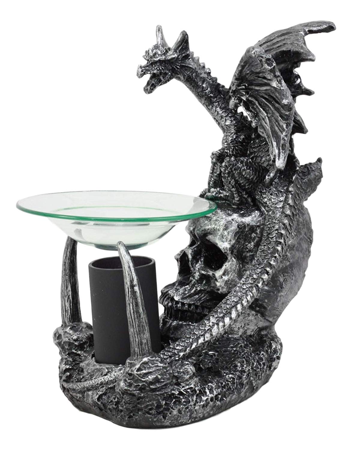 Ebros Skull Graveyard Dragon Electric Oil Burner Or Tart Warmer Statue 8.5" Tall - Ebros Gift