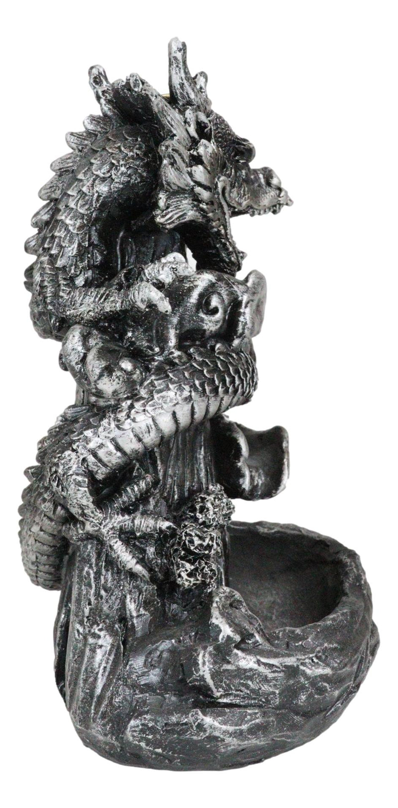 Feng Shui Oriental Dragon King On Rocky Mountain Backflow Cone Incense Holder