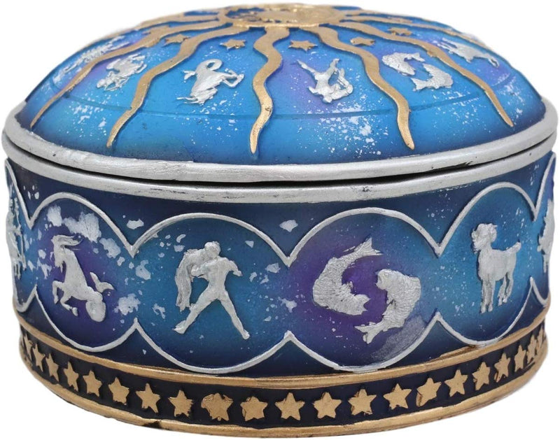 Ebros Greek Zodiac Constellations with Sun and Moon Lid Decorative Trinket Box