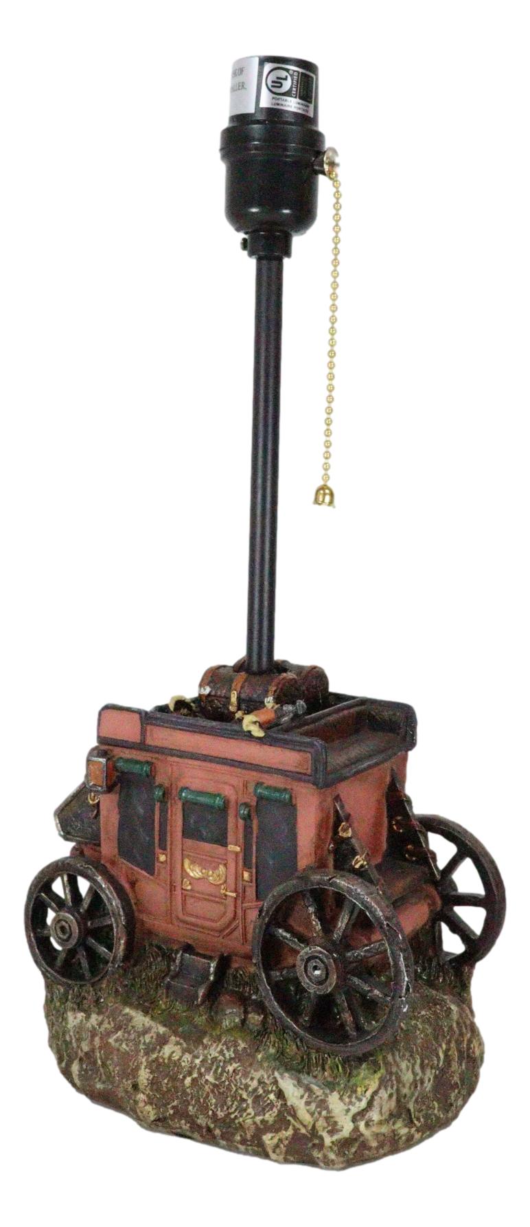 Rustic Western Classic Charming Fancy Chuckwagon Covered Wagon Table Lamp Decor