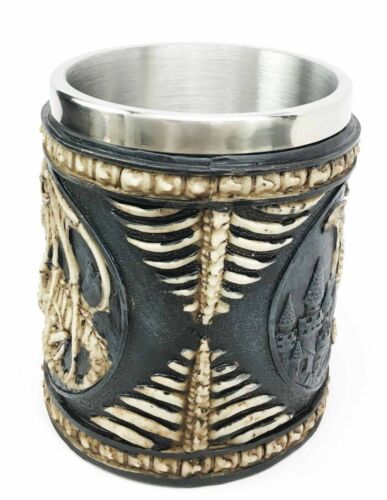 Skeletal Dragon Fossil Skeleton Skulls Ossuary Beer Stein Tankard Coffee Cup Mug