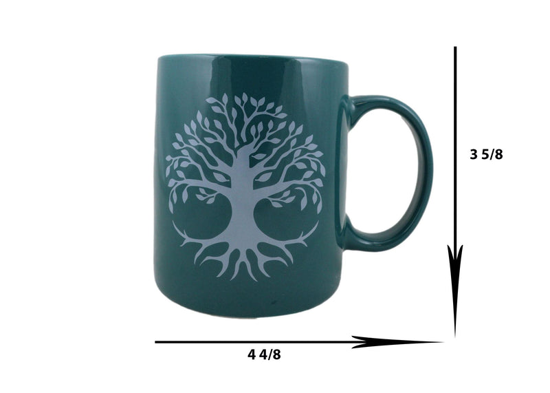 Pack Of 2 Wicca Celtic Tree Of Life Sacred Geometry Bone China Coffee Mug Cups